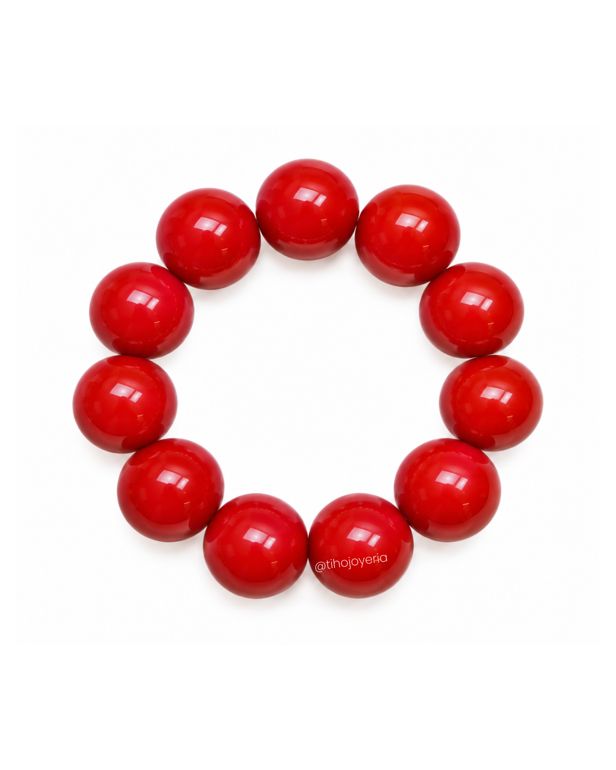 Pulsera Maxi Esferas Roja Intenso