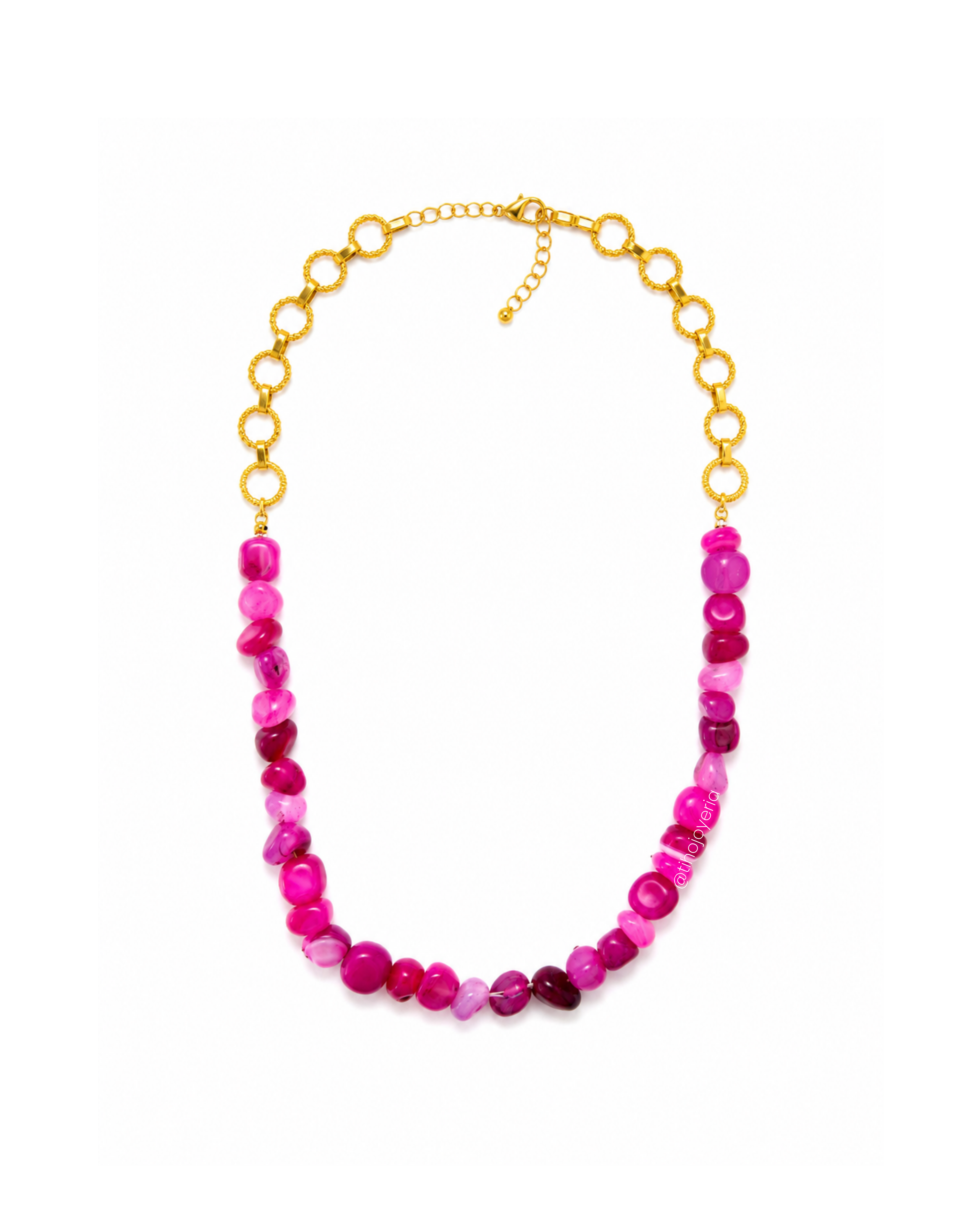 Collar de Piedras Fucsia