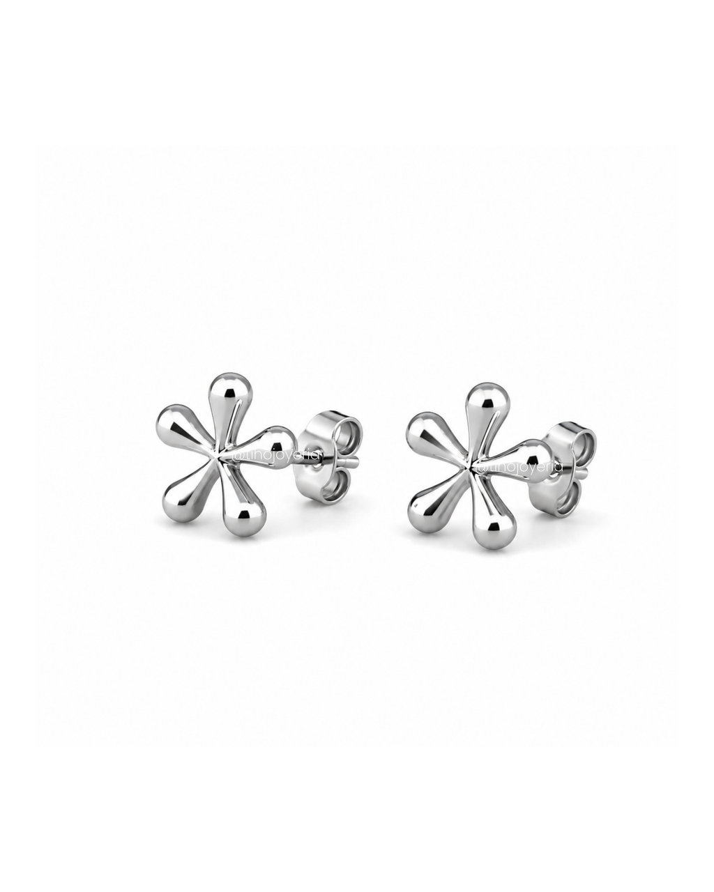 Aretes Flor Daisy Plateados