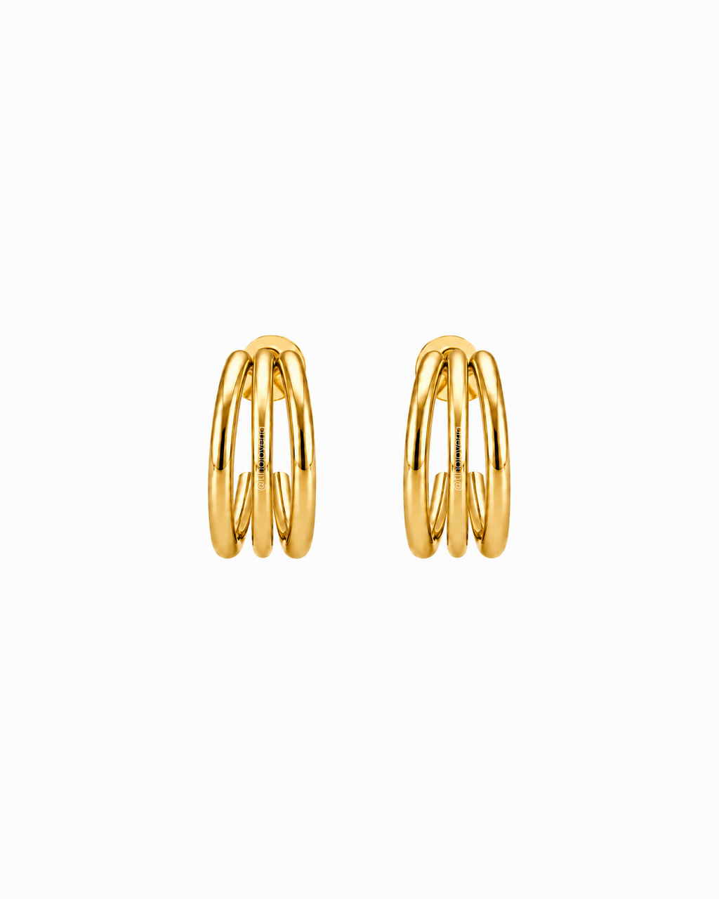 Aretes Triple Hoop Dorados