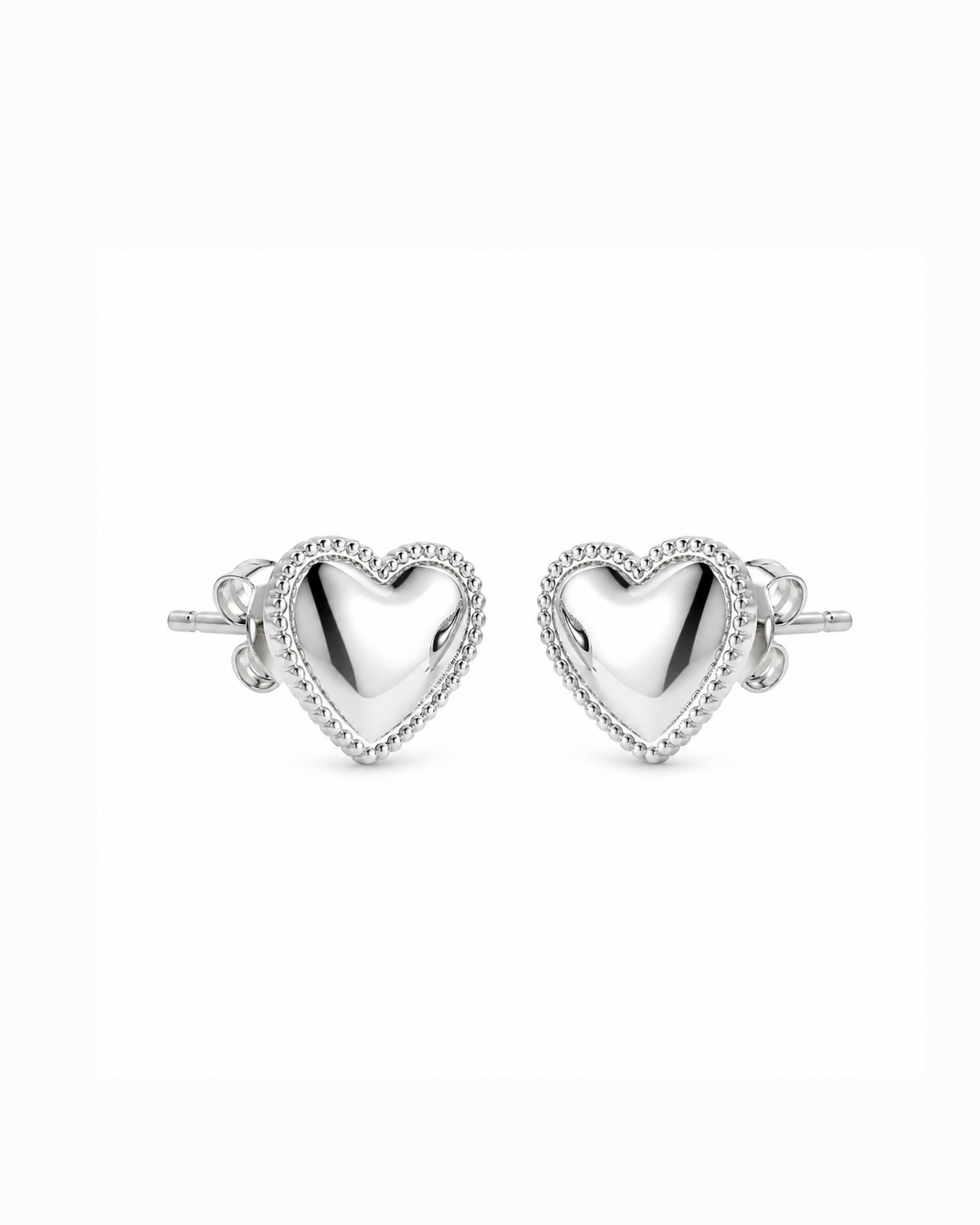 Aretes Corazón Plateados