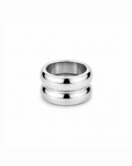 Anillo doble chunky Plateado