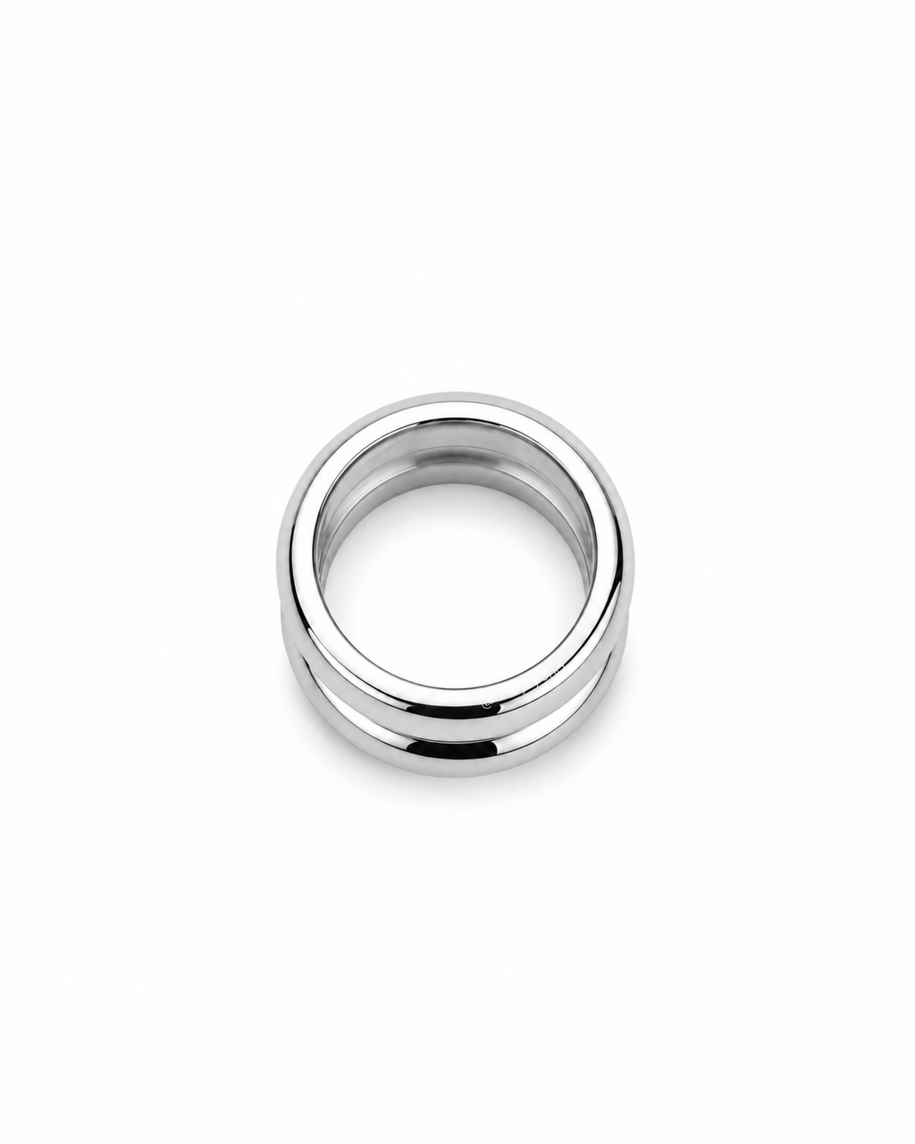 Anillo doble chunky Plateado