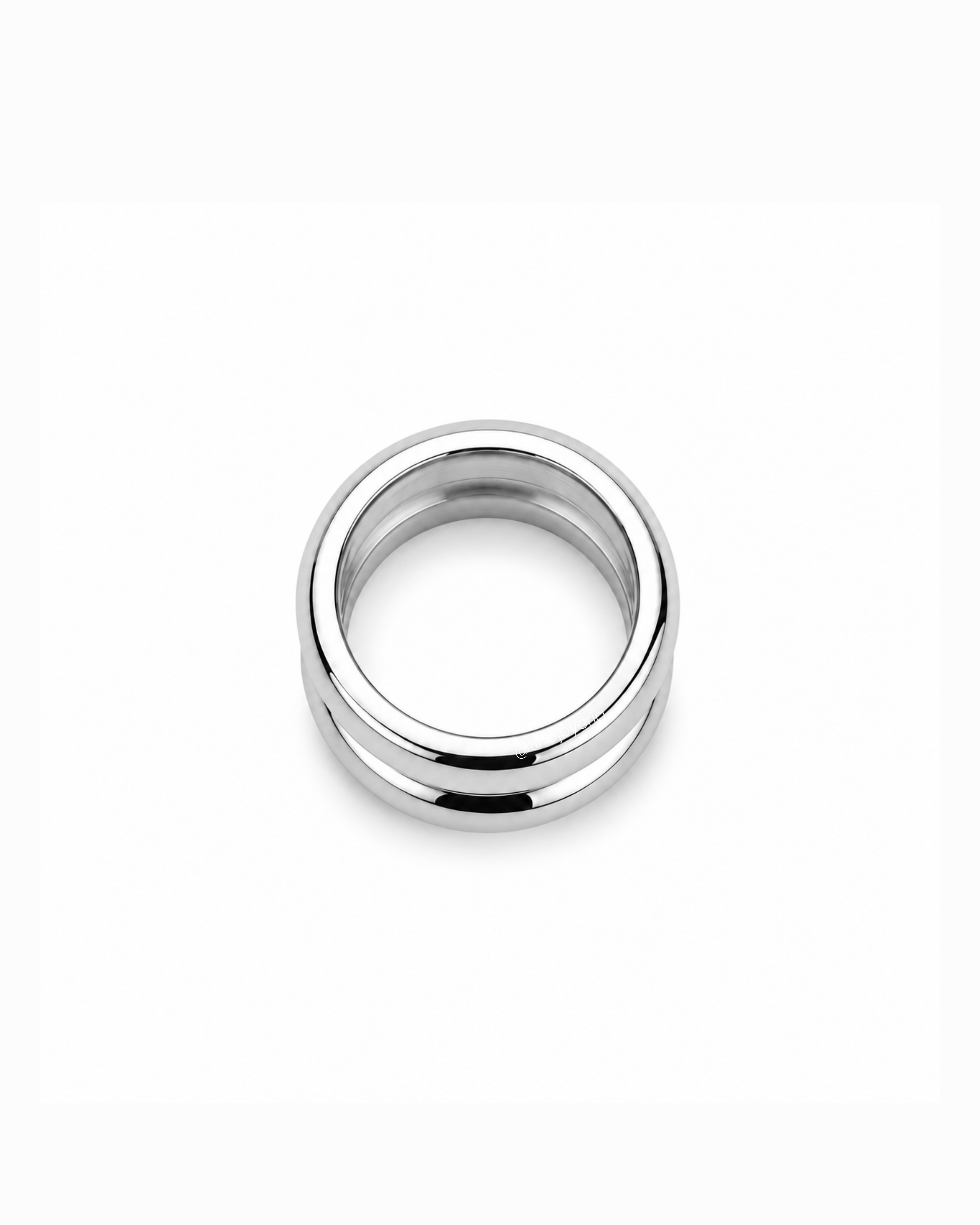 Anillo doble chunky Plateado