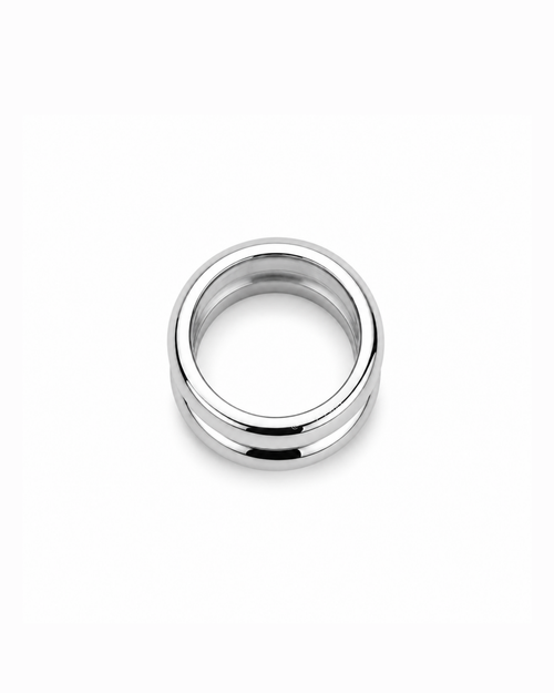Anillo doble chunky Plateado