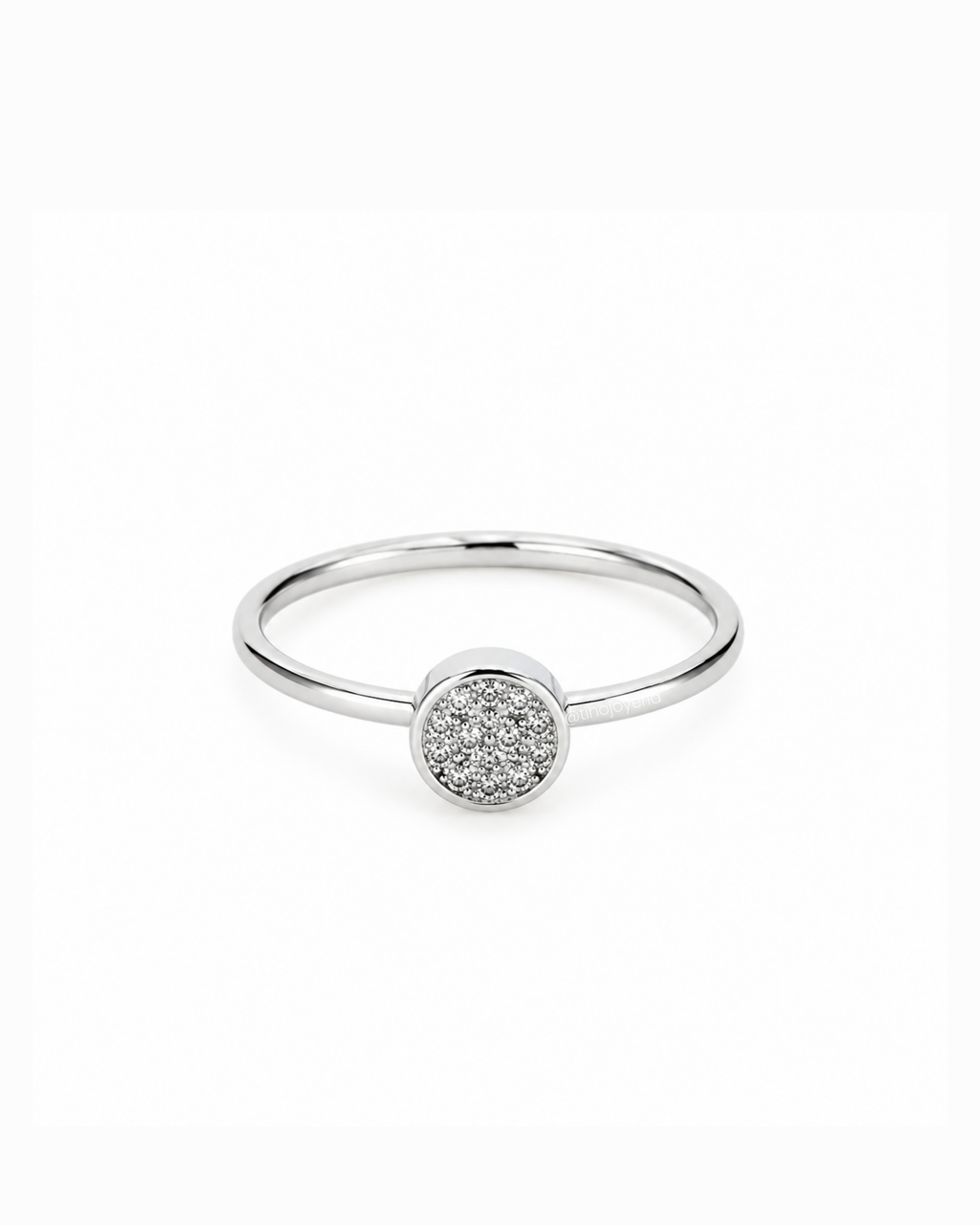 Anillo mini pavé Plateado