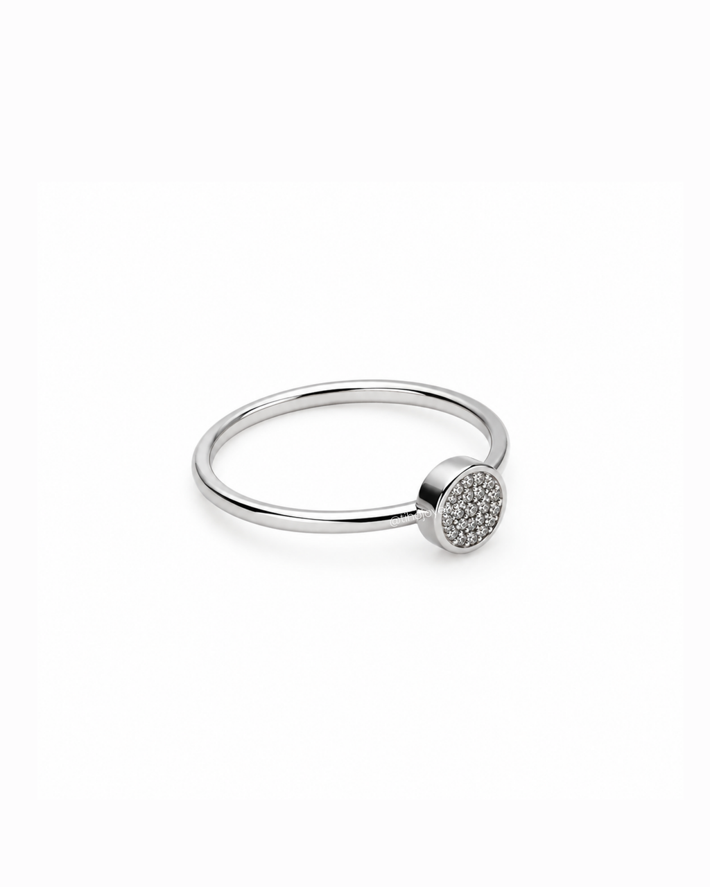 Anillo mini pavé Plateado