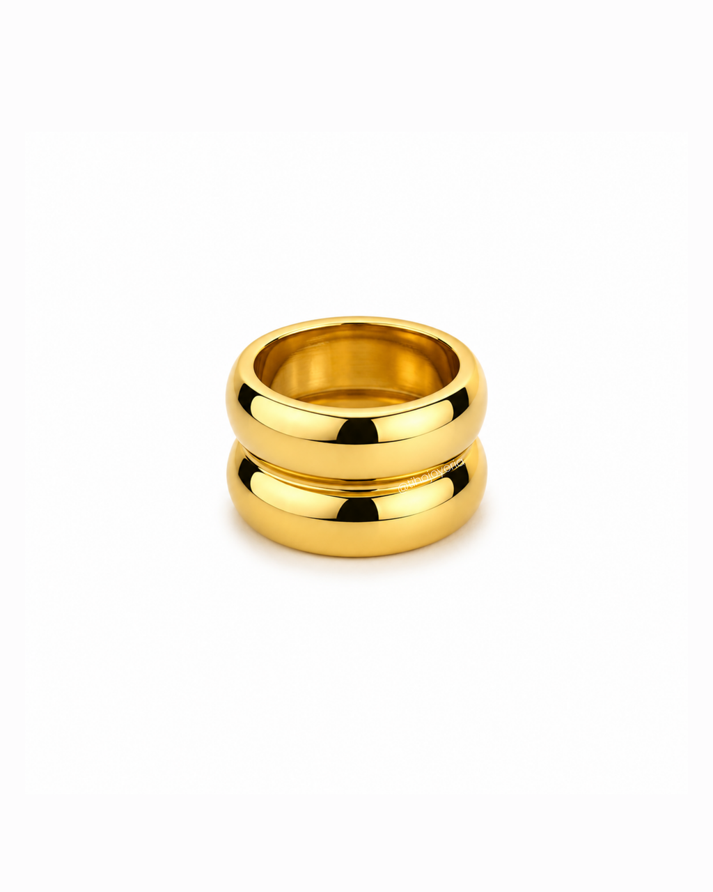 Anillo doble chunky Dorado