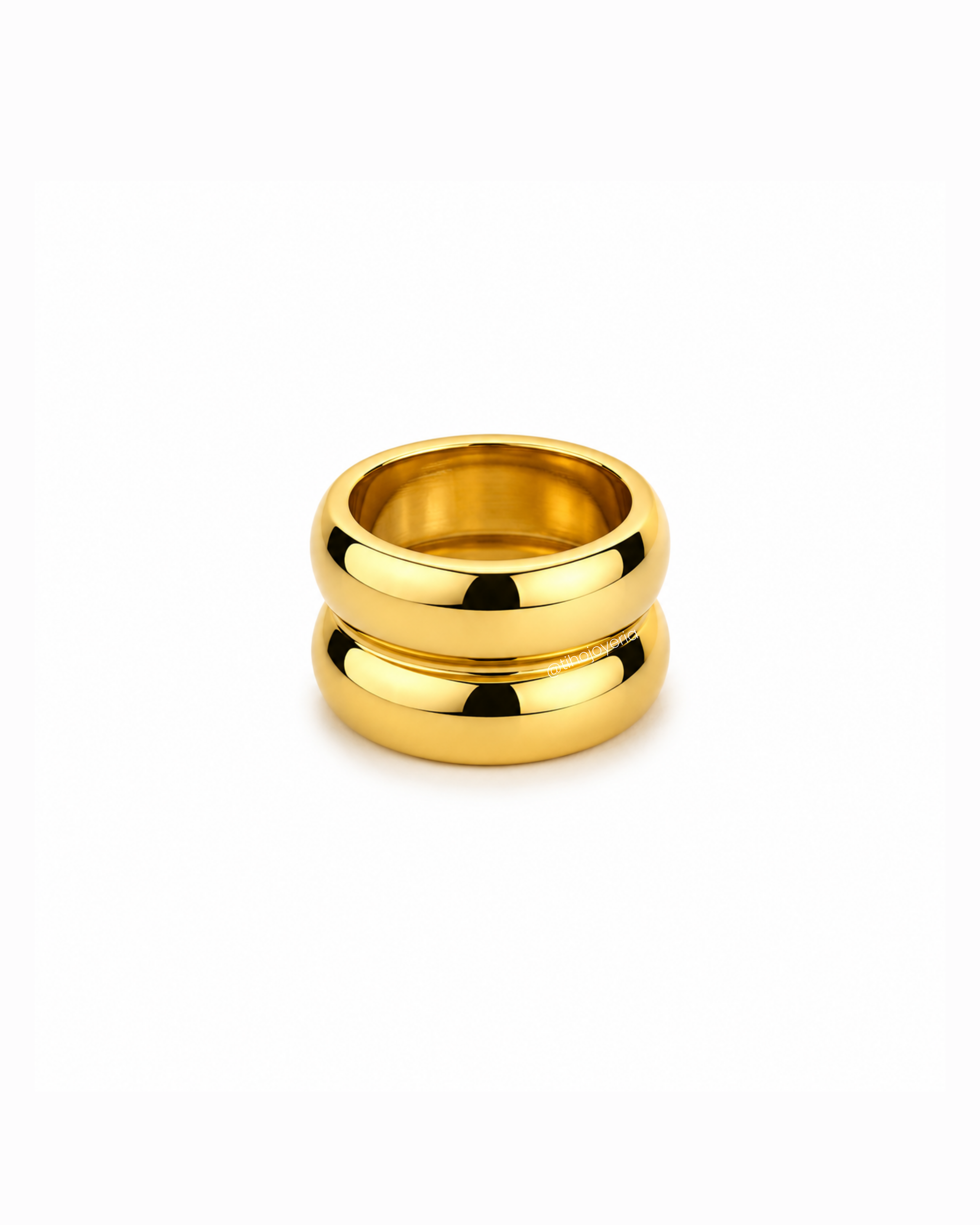Anillo doble chunky Dorado