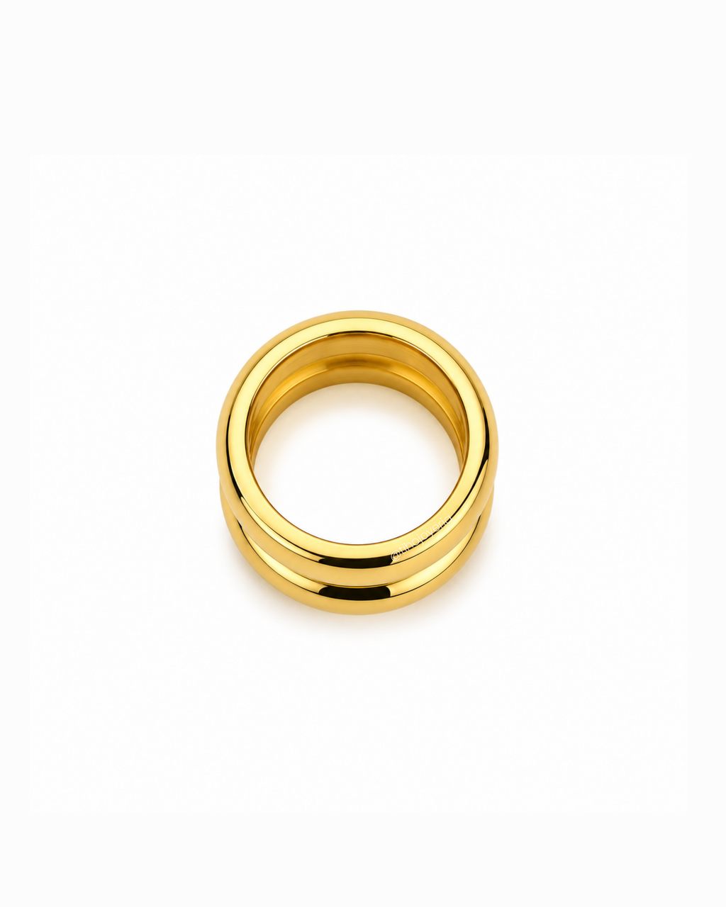 Anillo doble chunky Dorado