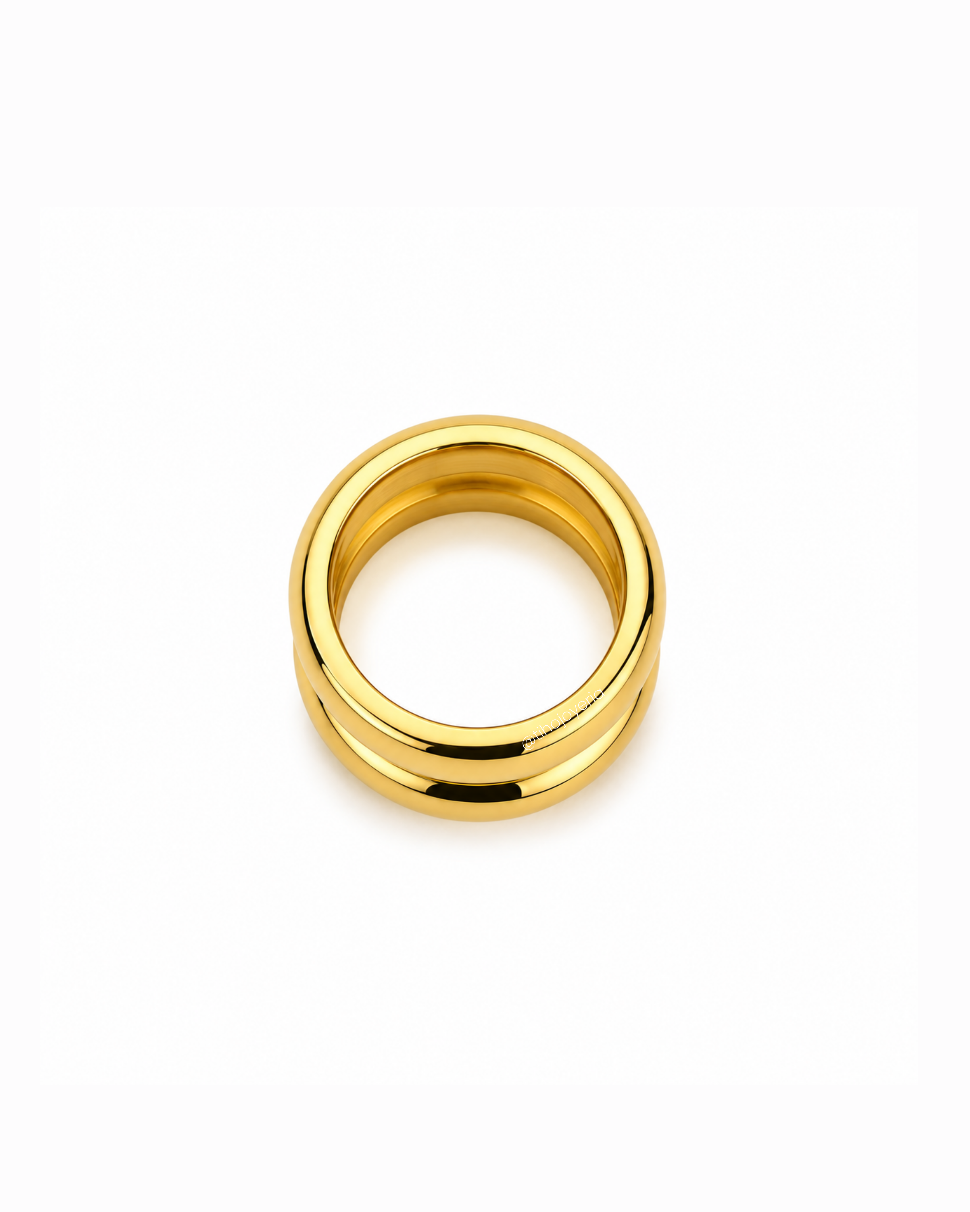 Anillo doble chunky Dorado