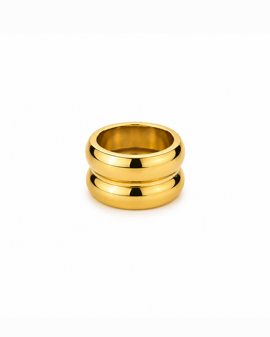 Anillo doble chunky Dorado