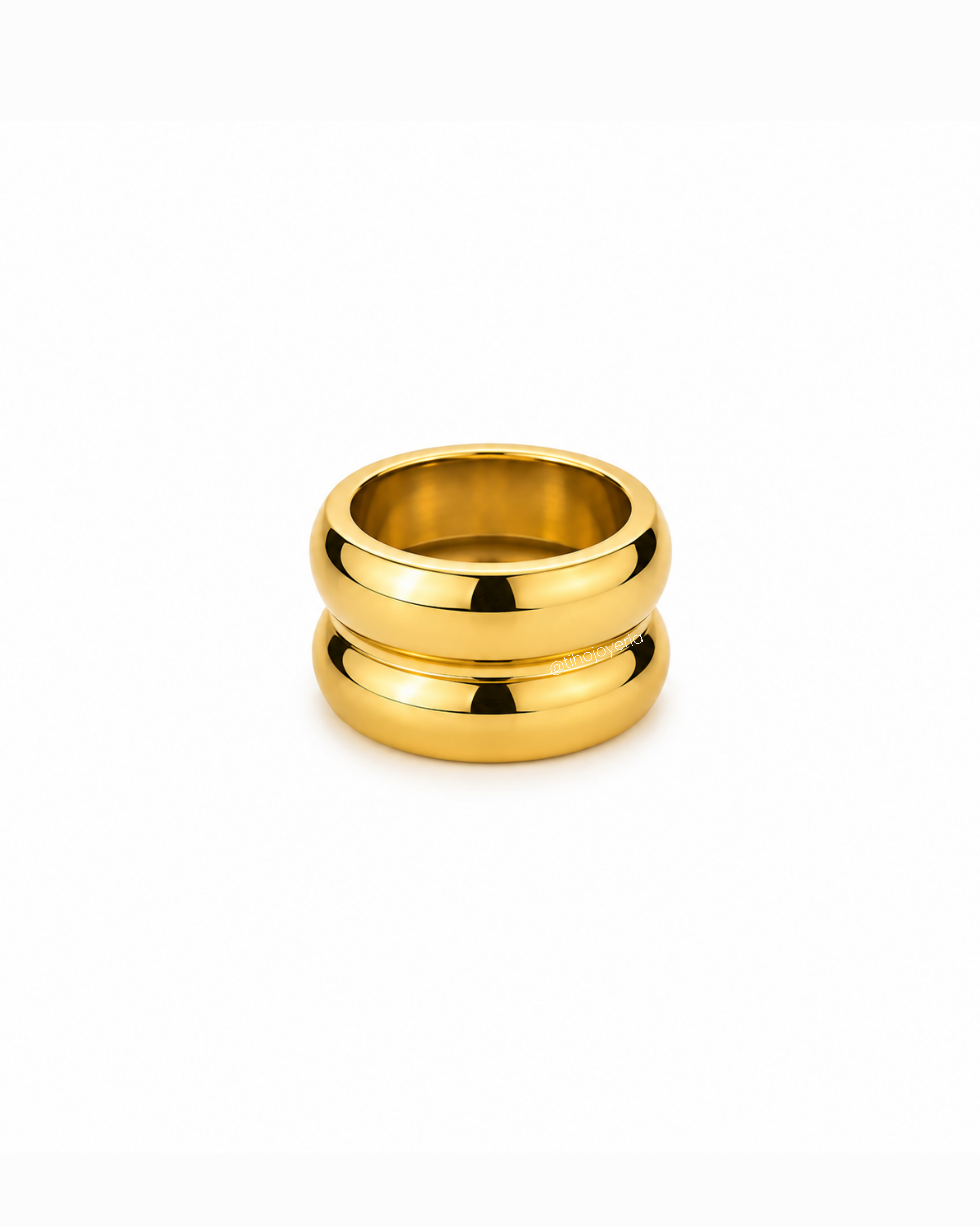 Anillo doble chunky Dorado