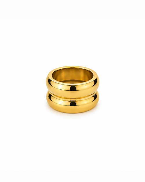 Anillo doble chunky Dorado