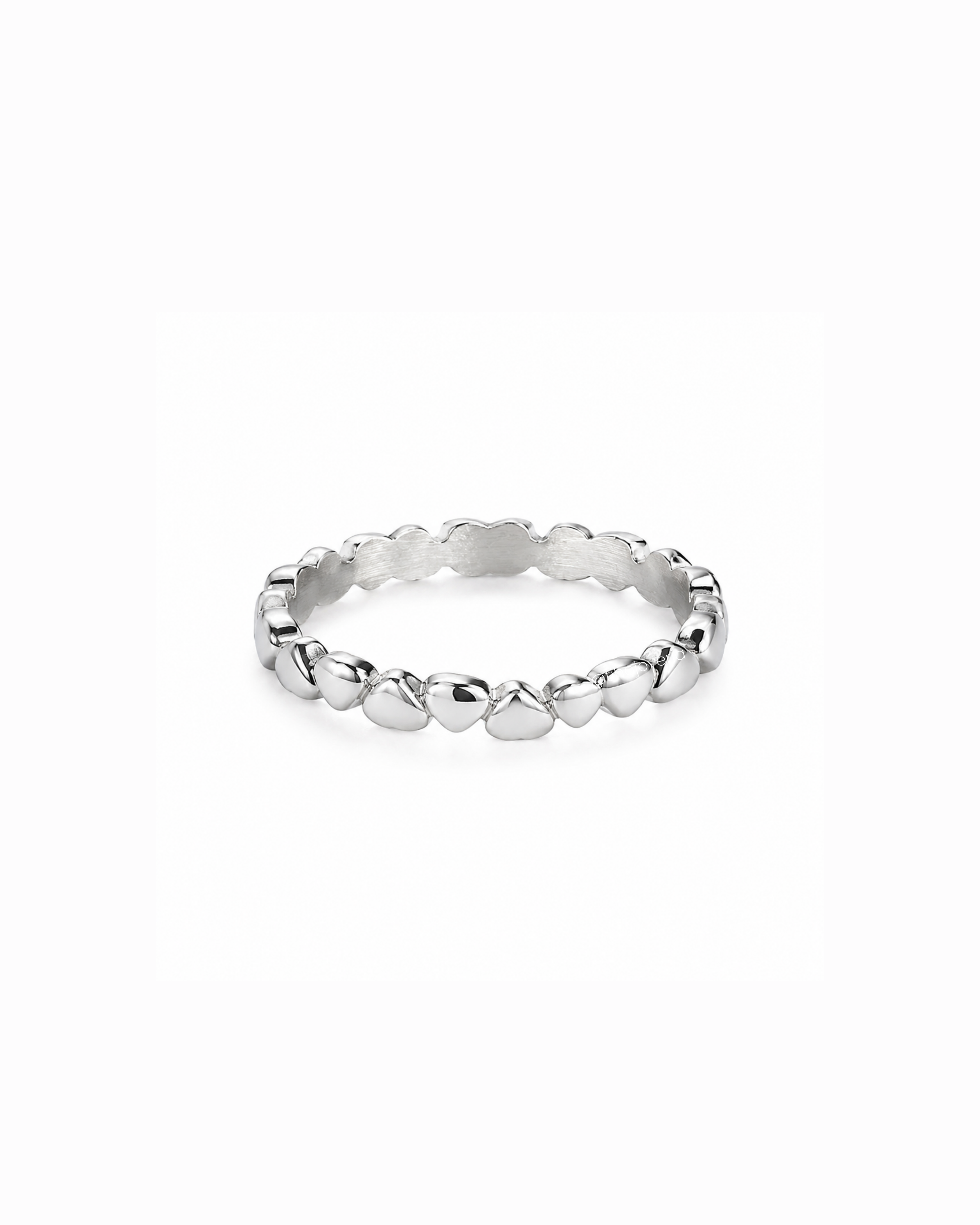 Anillo corazones Plateado