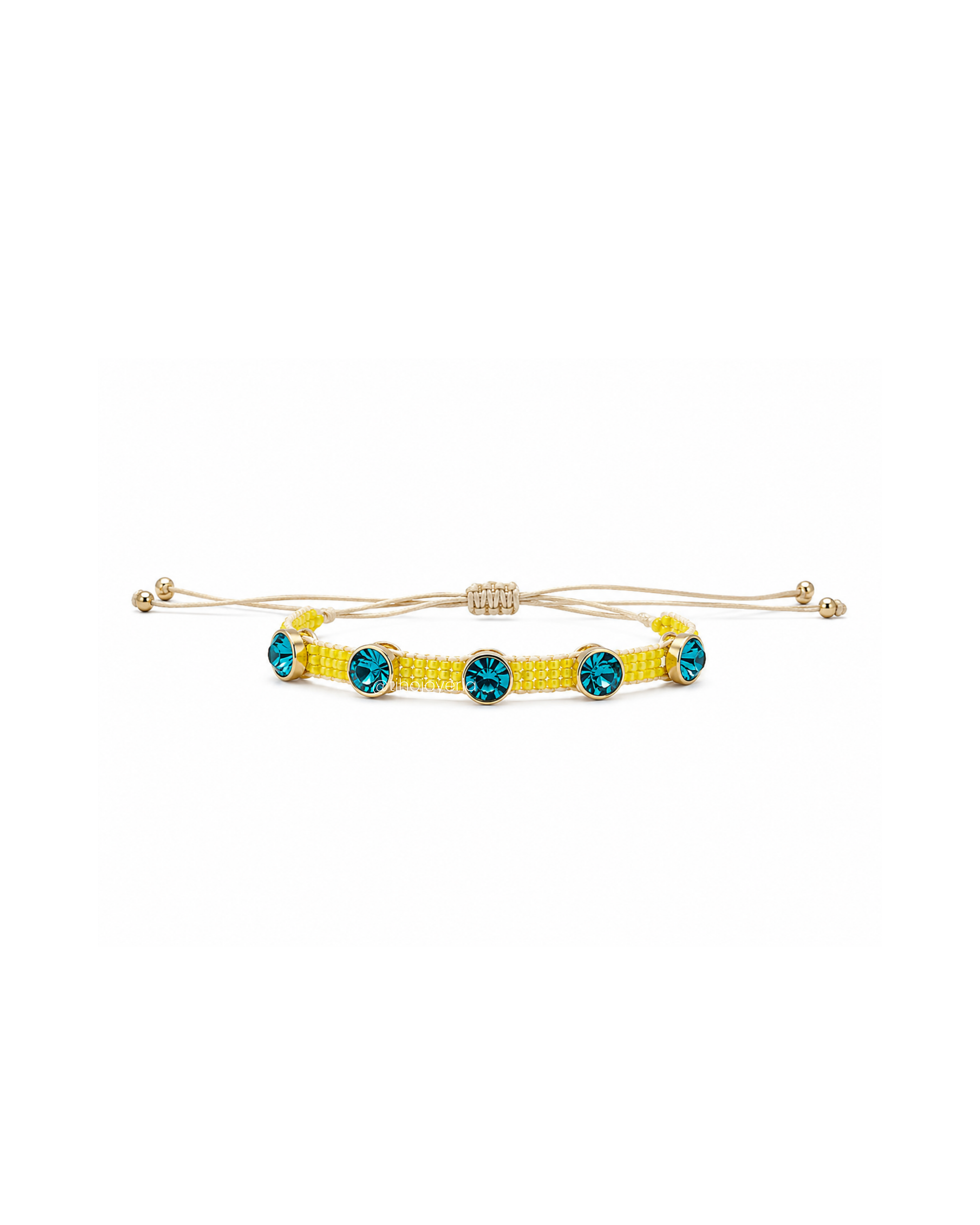 Brazalete Swarovski Amarillo / Azul