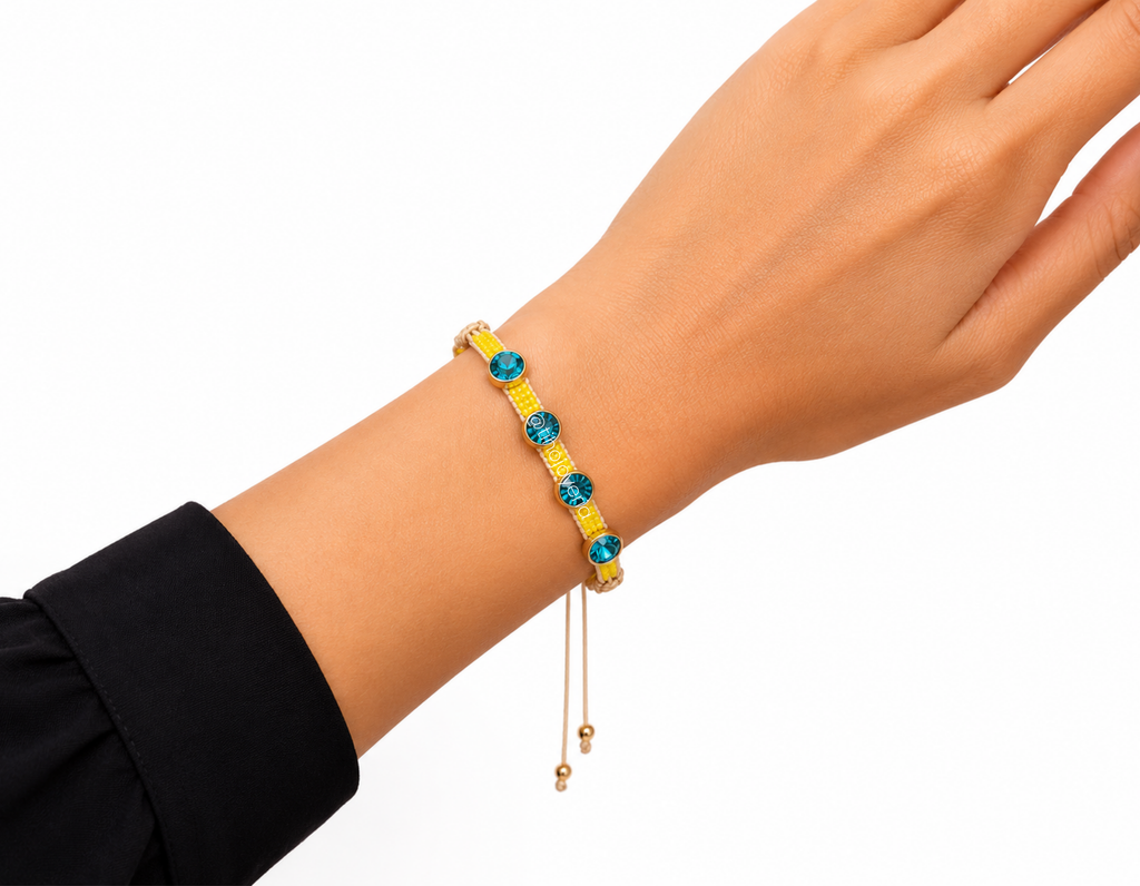 Brazalete Swarovski Amarillo / Azul