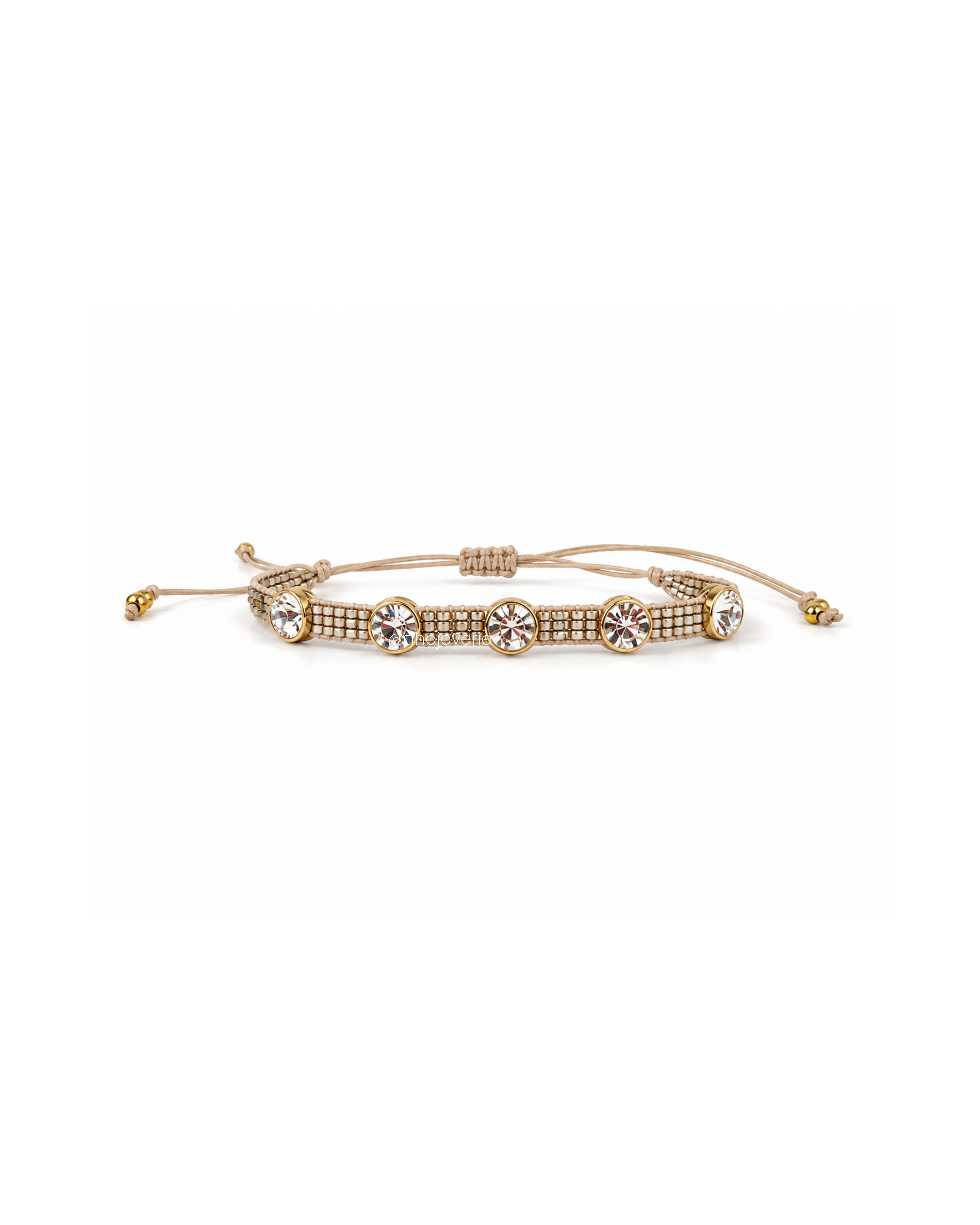 Brazalete Swarovski Beige / Plateado