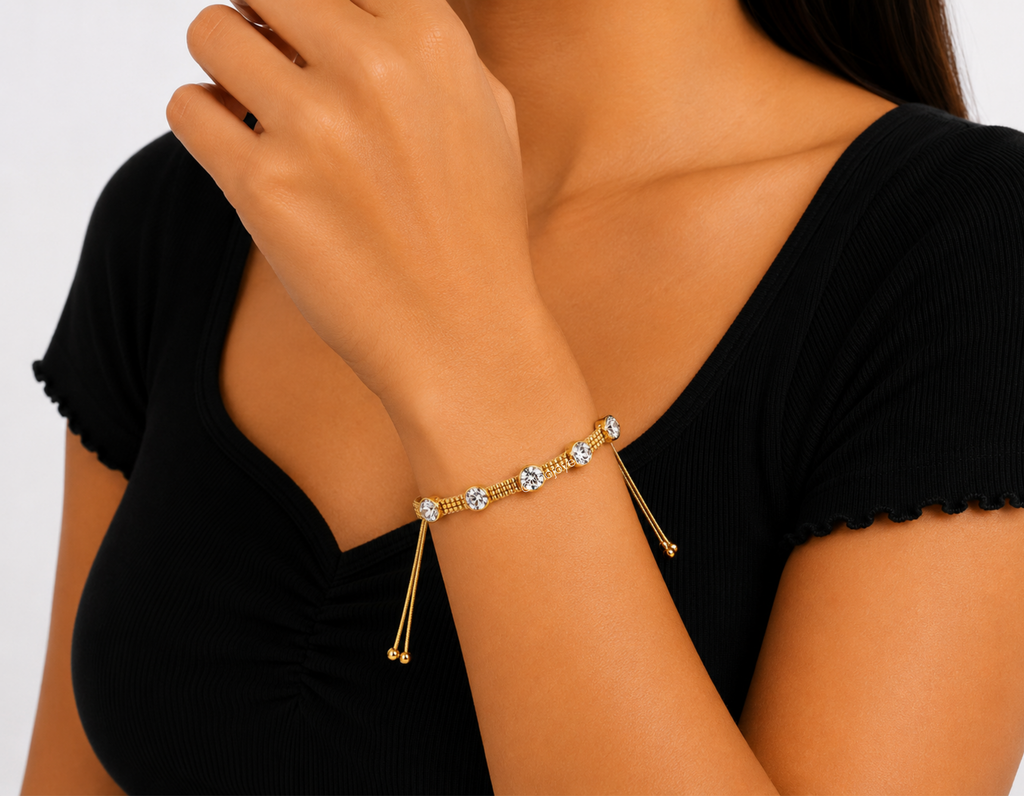 Brazalete Swarovski Beige / Plateado