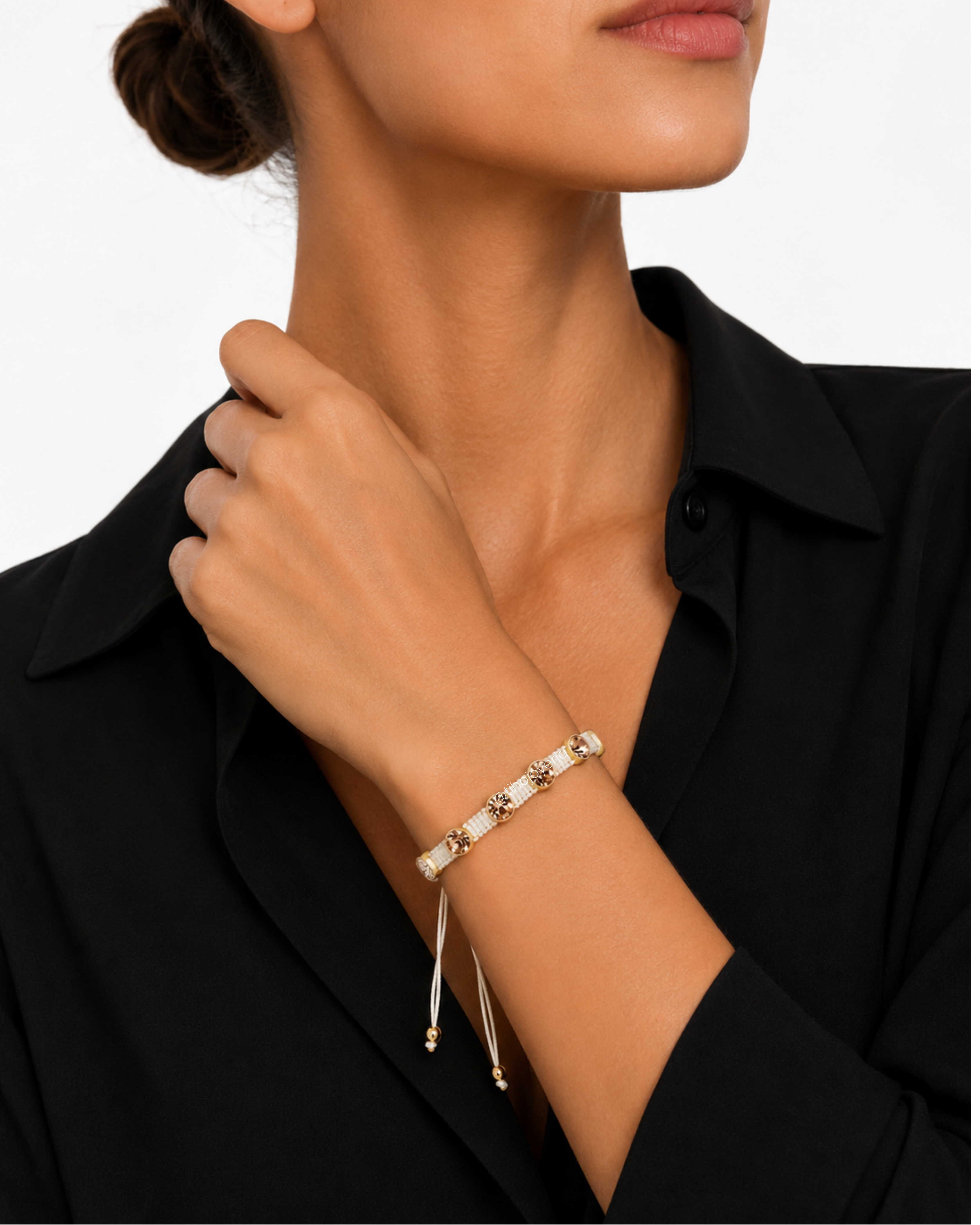 Brazalete Swarovski Blanco / Oro Rosa