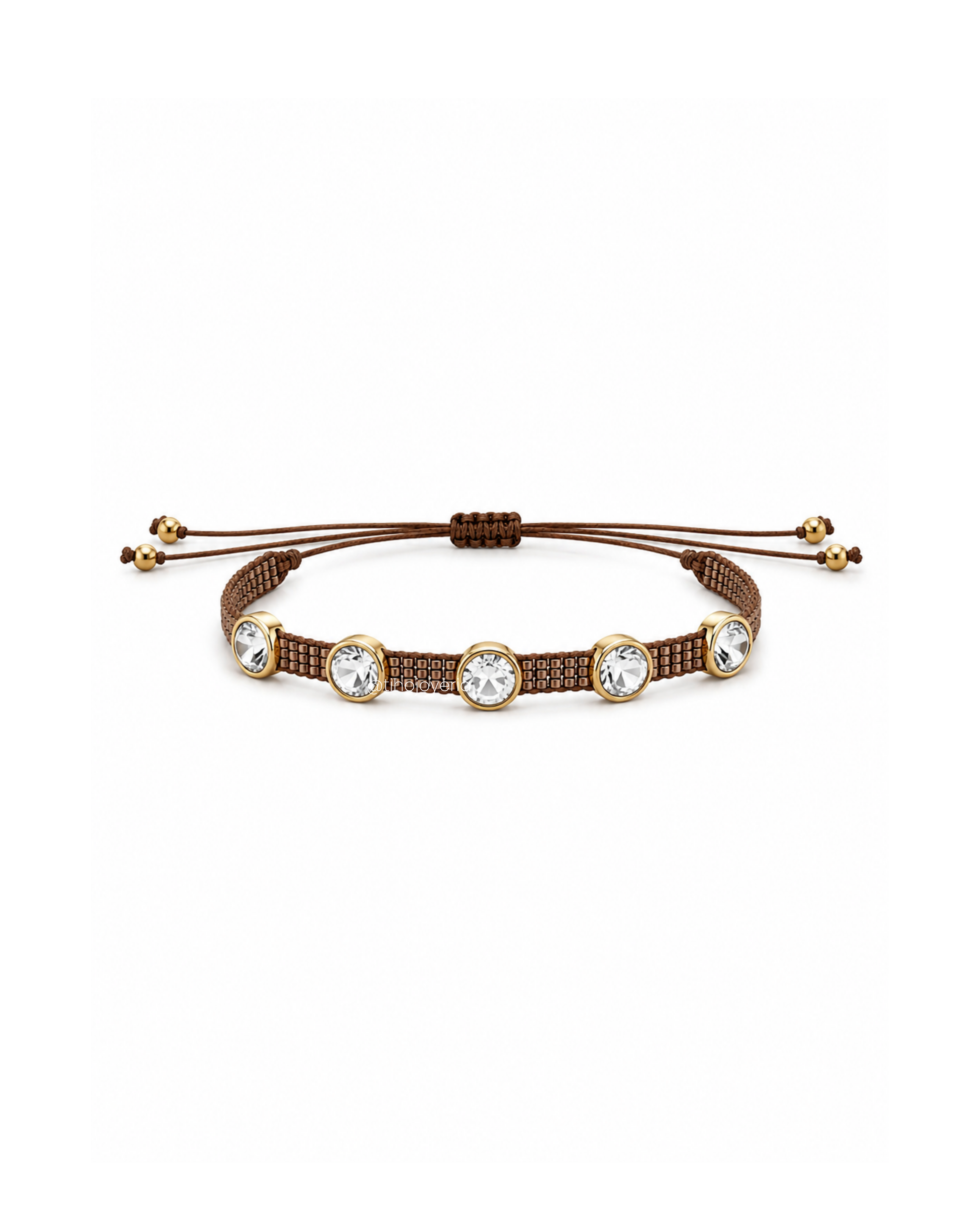 Brazalete Swarovski Café / Plateado