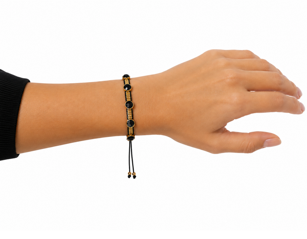 Brazalete Swarovski Dorado / Negro