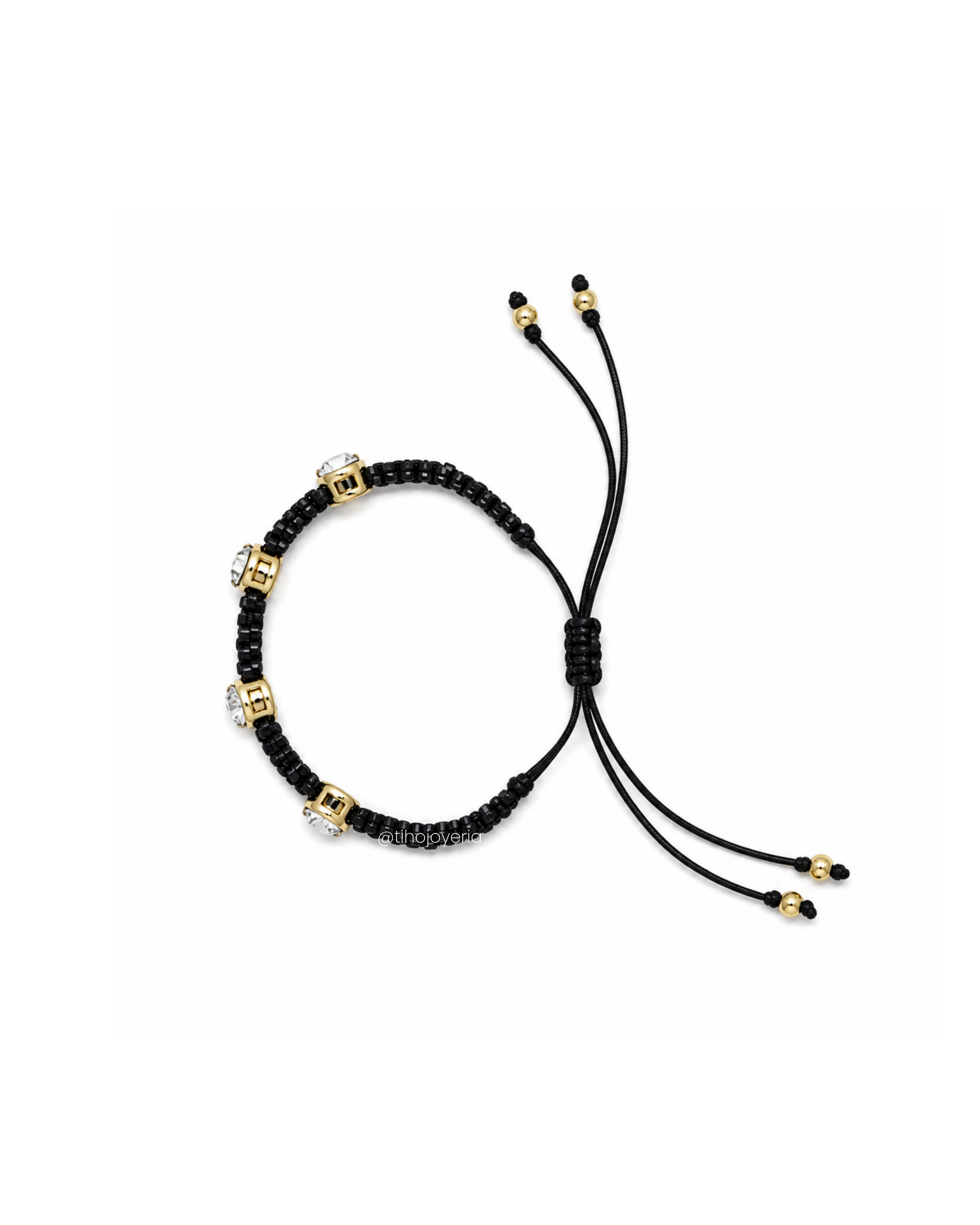 Brazalete Swarovski Negro / Plata