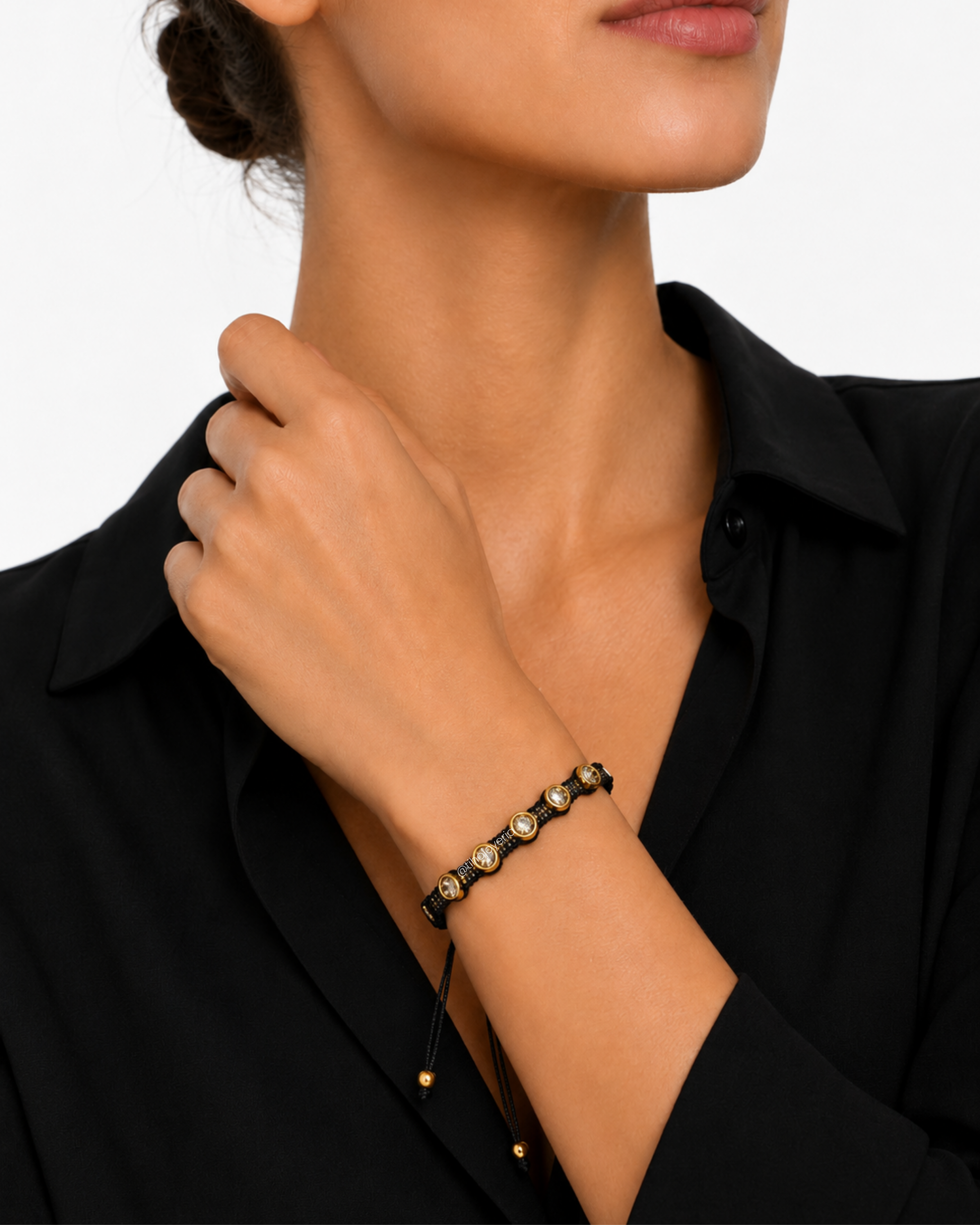 Brazalete Swarovski Negro Circular