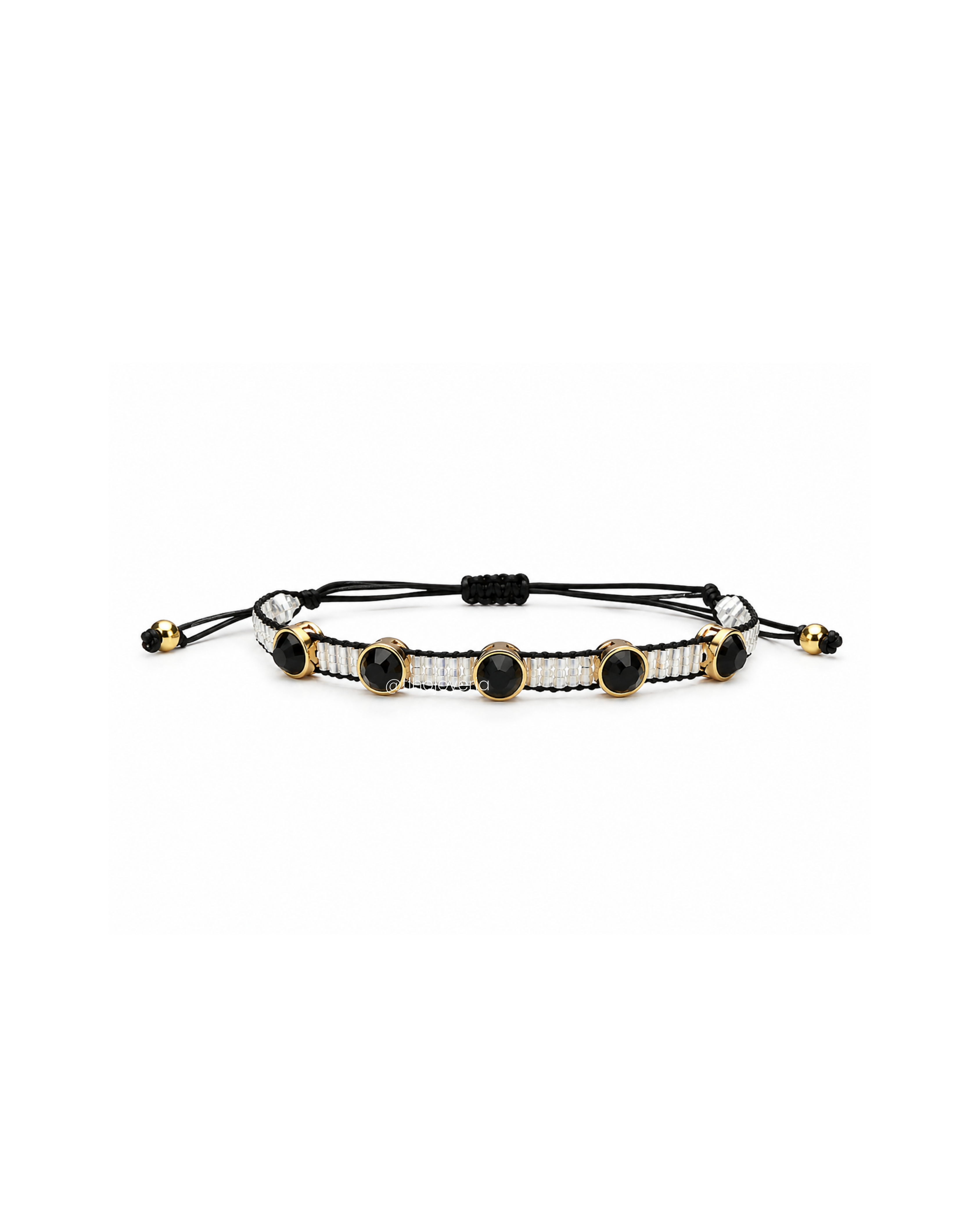 Brazalete Swarovski Plateado / Negro