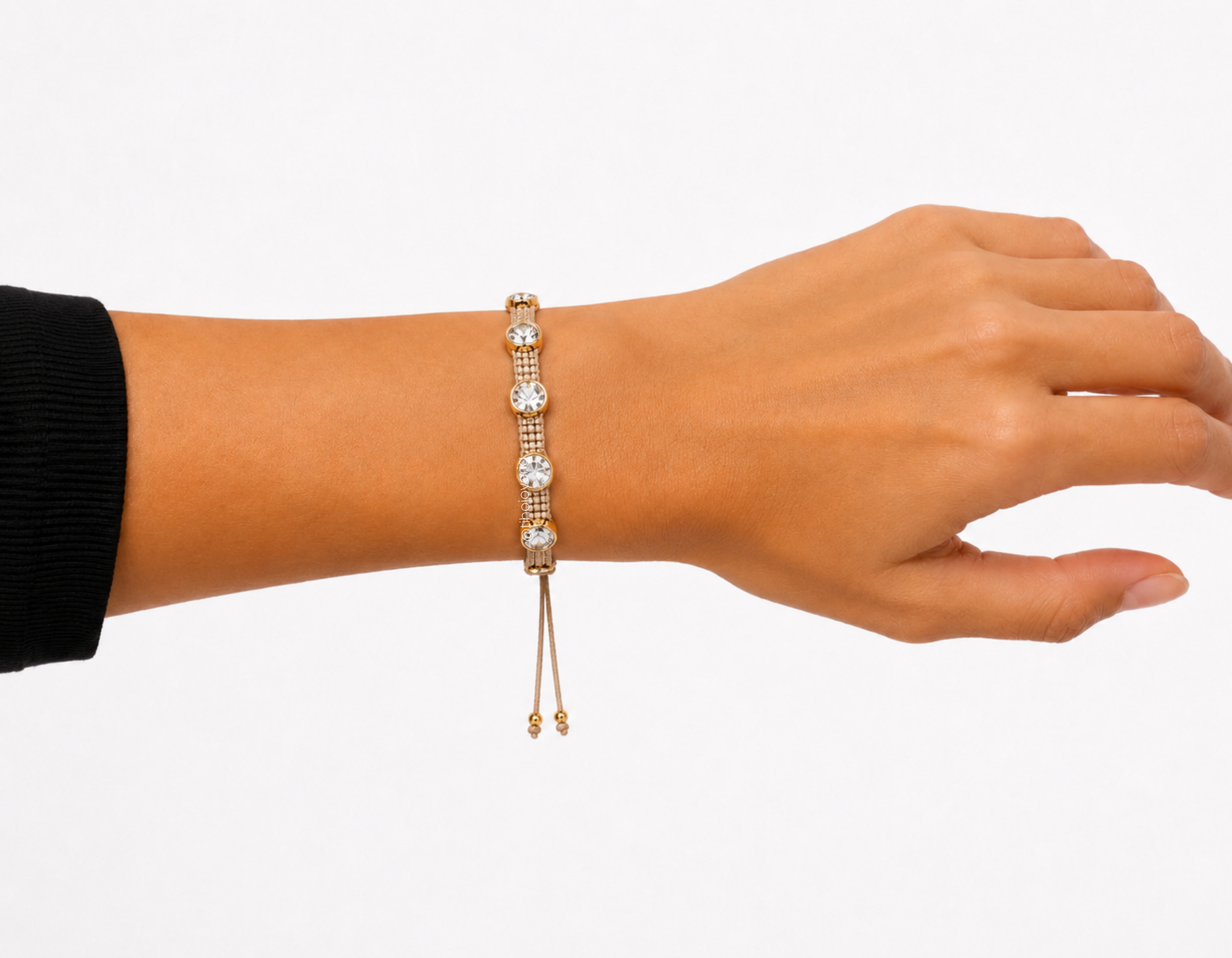 Brazalete Swarovski Beige / Plateado