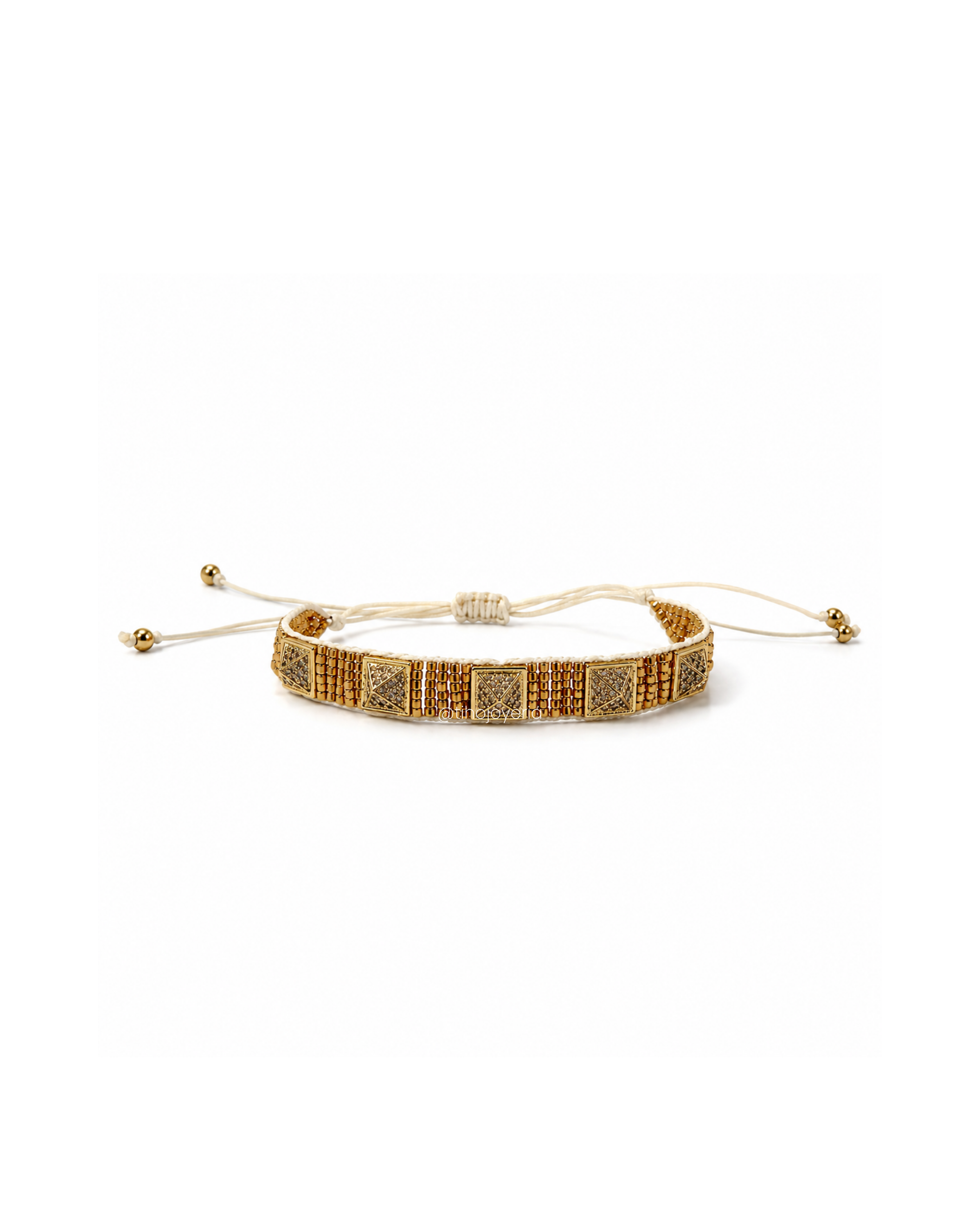 Brazalete con Estoperoles de Zirconias Dorado