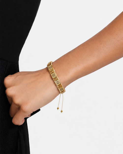 Brazalete con Estoperoles de Zirconias Dorado