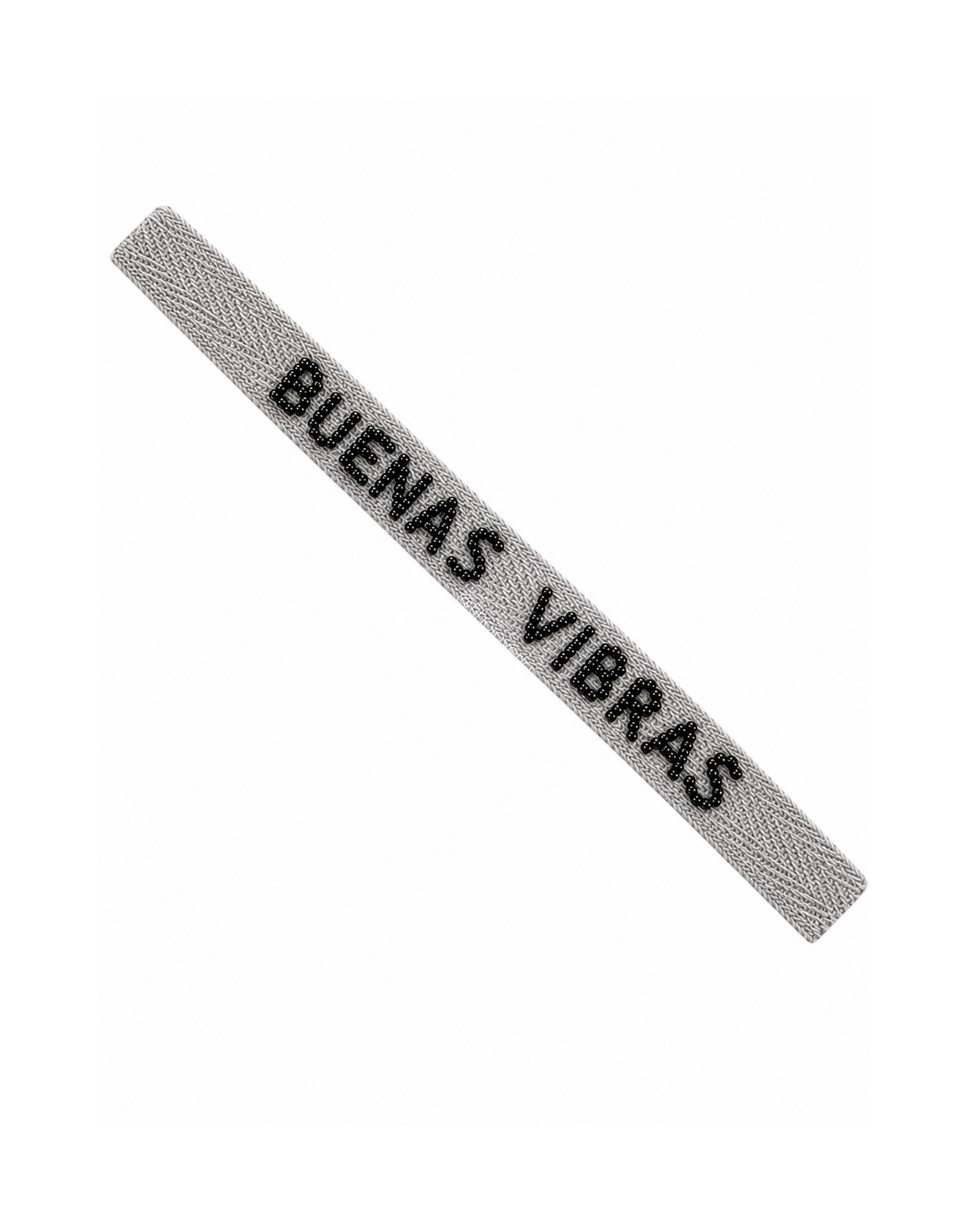Pulsera Tela Bordada Buenas Vibras