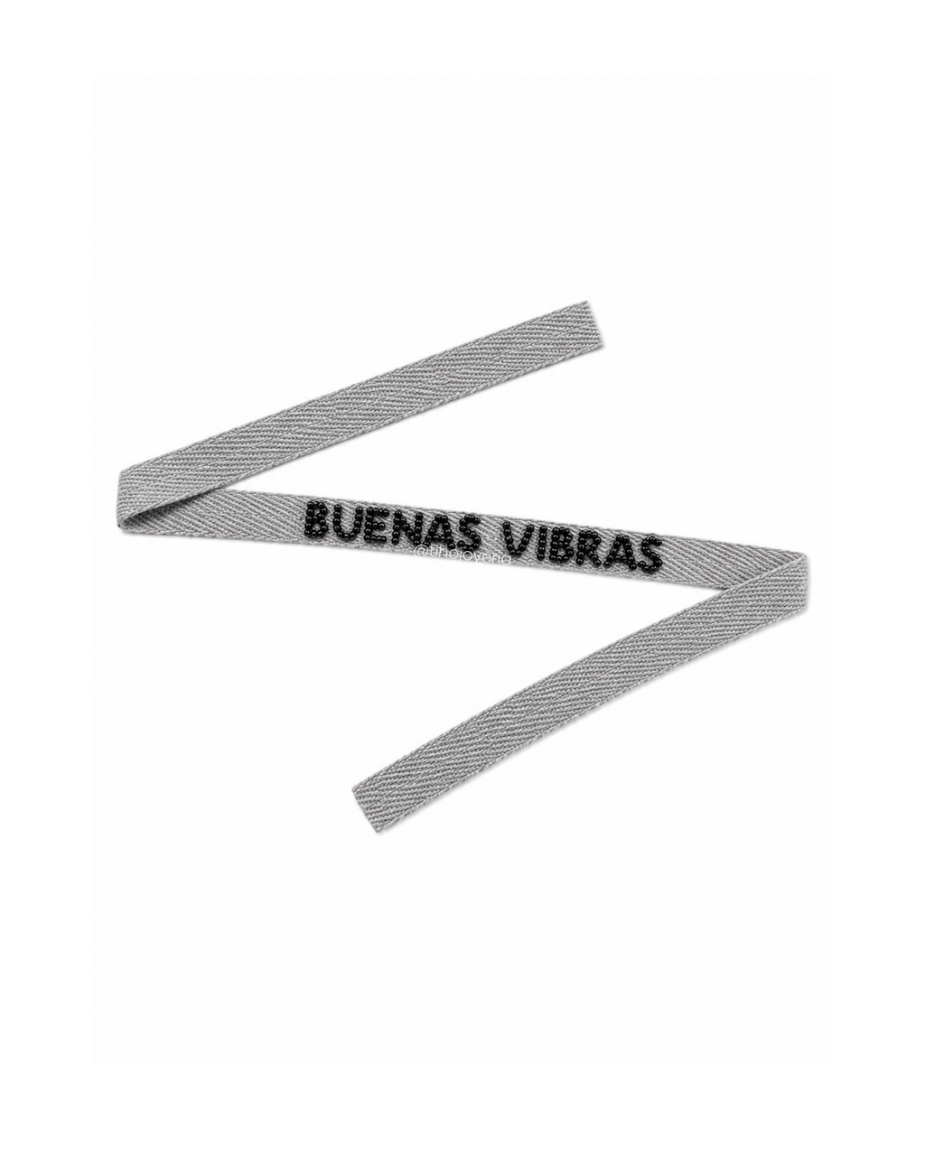 Pulsera Tela Bordada Buenas Vibras