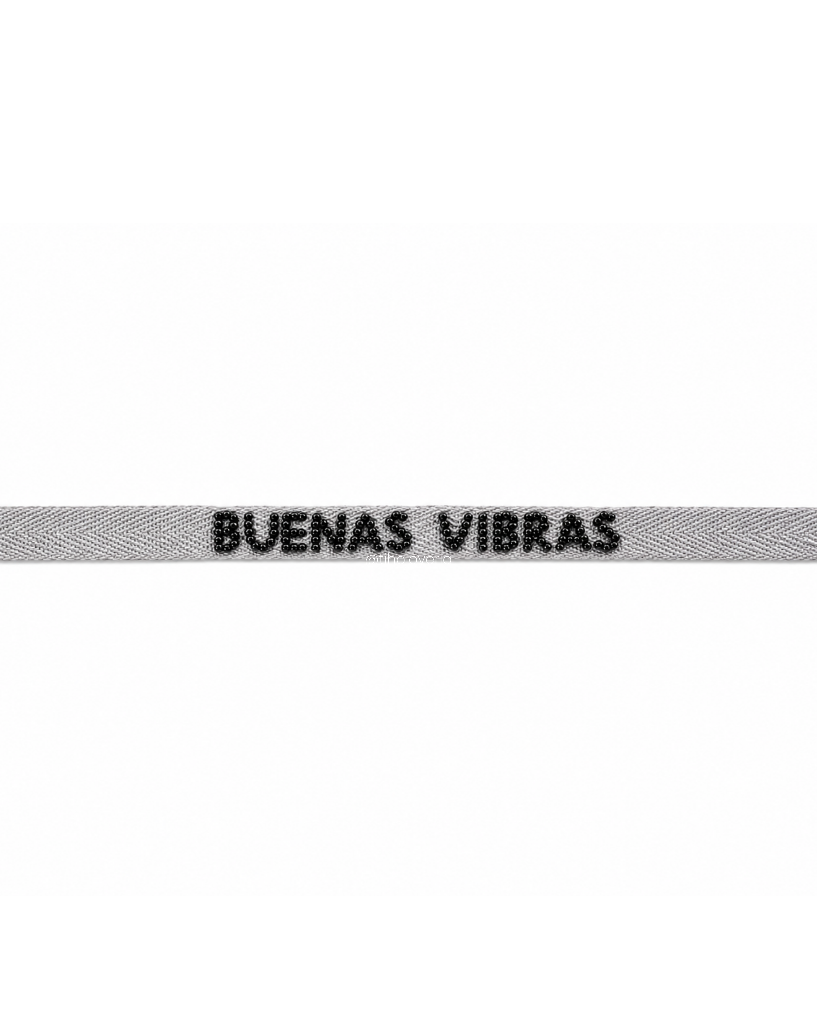 Pulsera Tela Bordada Buenas Vibras