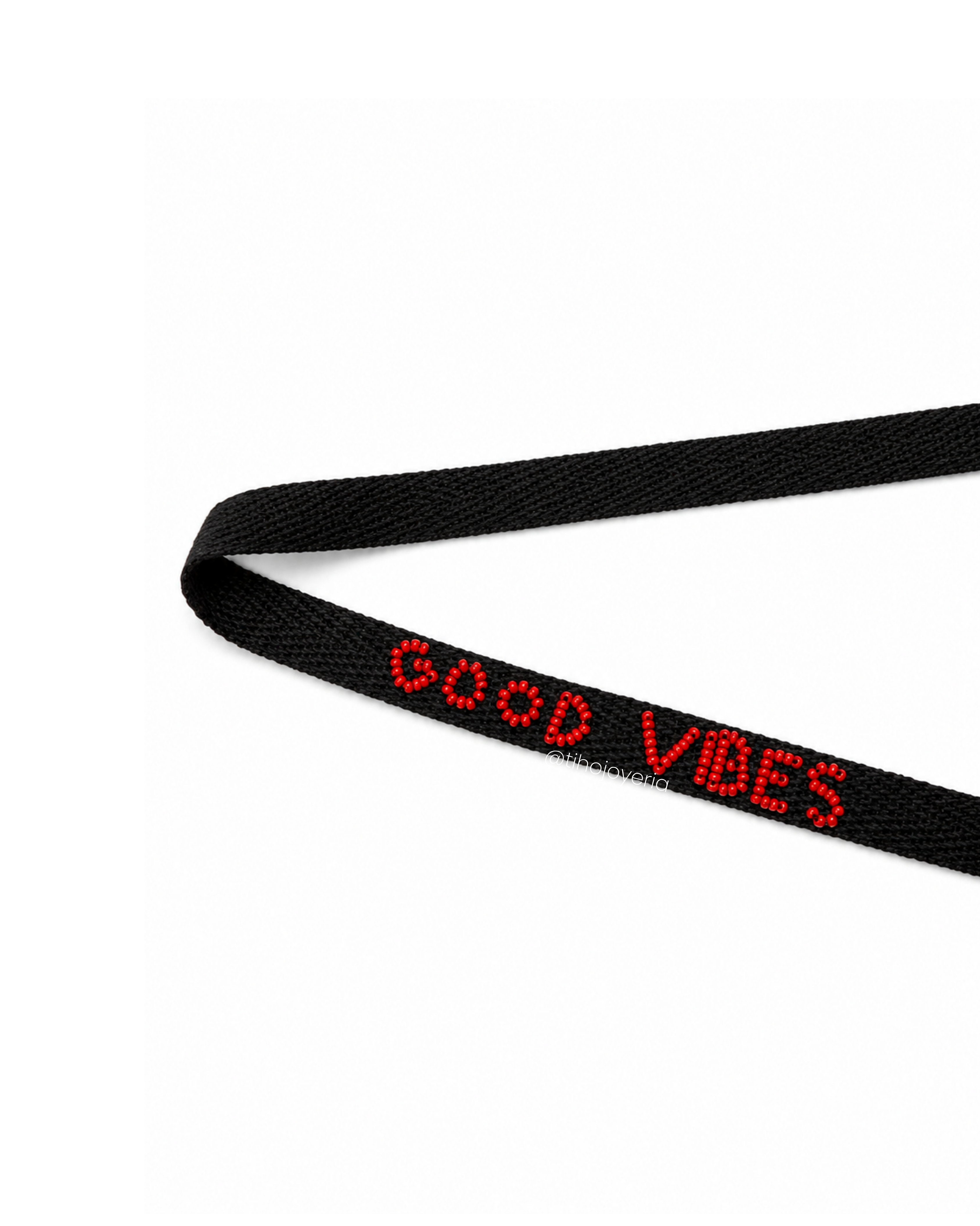 Pulsera Tela Bordada Good Vibes
