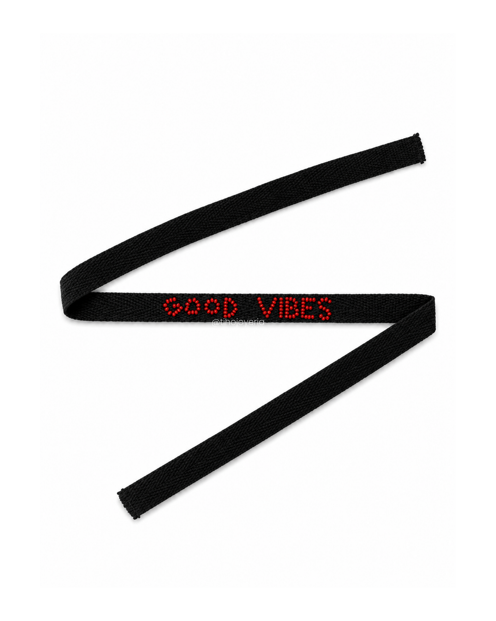 Pulsera Tela Bordada Good Vibes