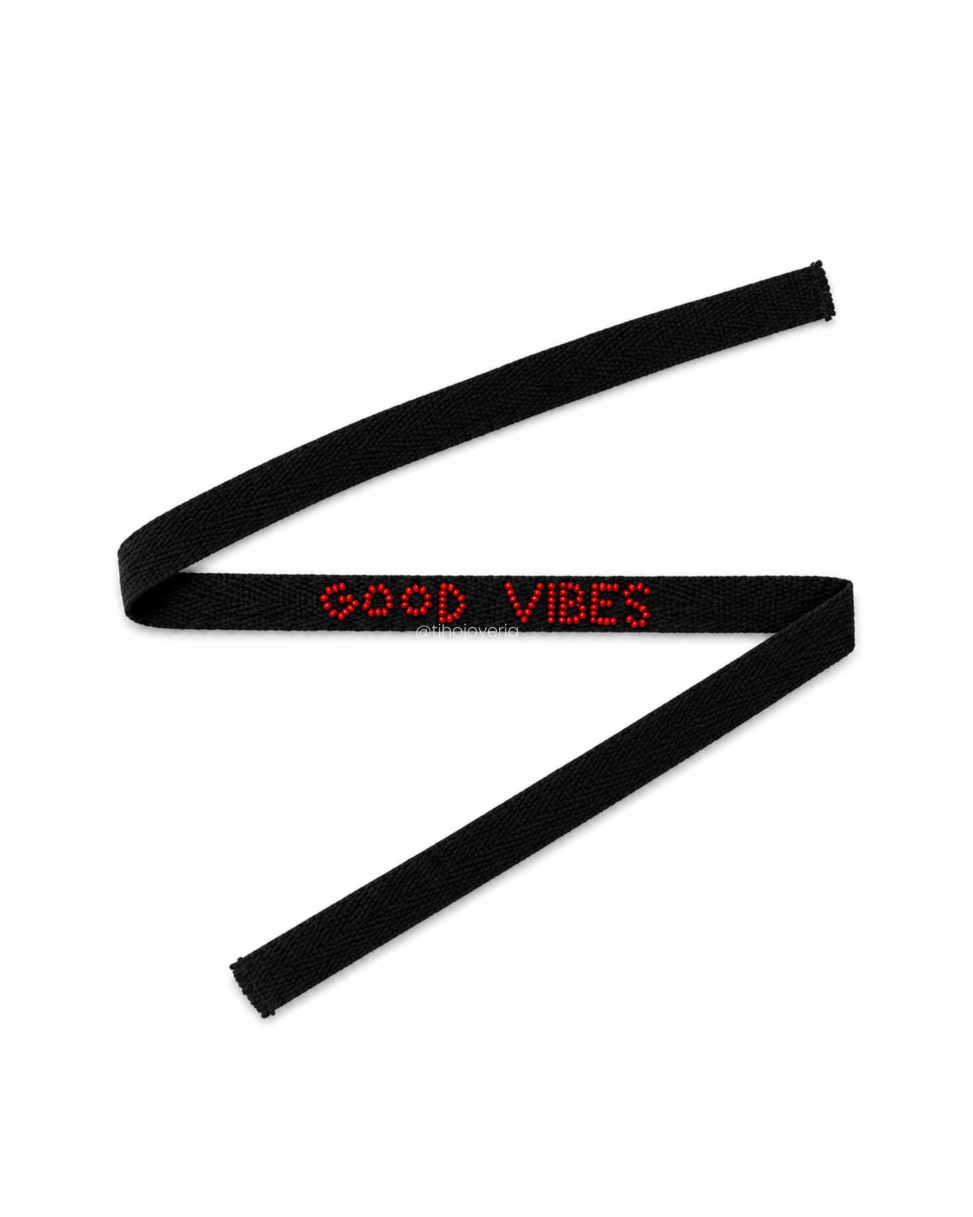 Pulsera Tela Bordada Good Vibes