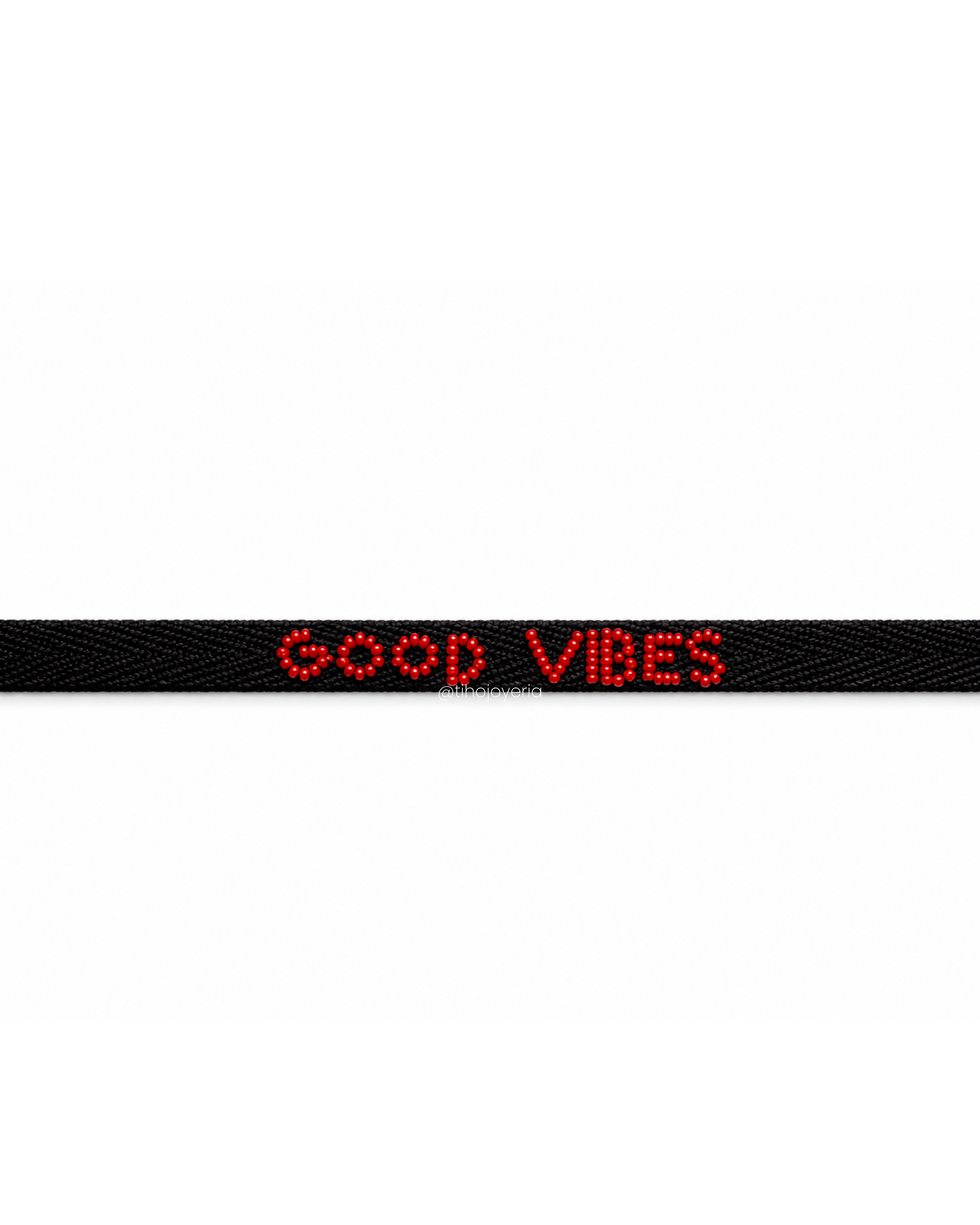 Pulsera Tela Bordada Good Vibes